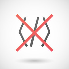 Not allowed icon with a code sign