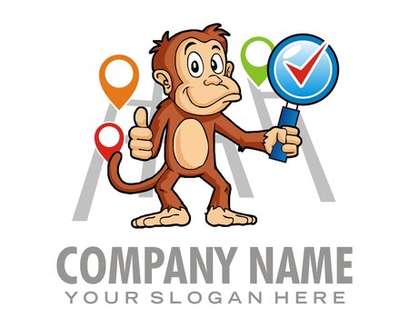 monkey map logo image vector
