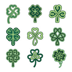Naklejka premium Celtic clover patterns.