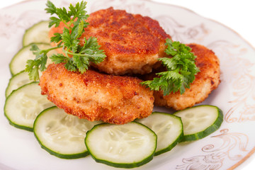 Roasted Cutlets with Parsley and Cucumber