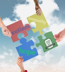 Composite image of autism awareness day