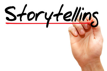 Hand writing Storytelling with marker, business concept