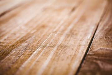 Wooden table in close up