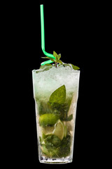 Mojito on the black background