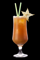 Cocktail on the black background