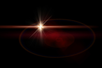 Vector star, sun with lens flare.