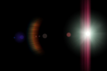 Vector star, sun with lens flare.