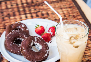 Sugar chocolate donuts