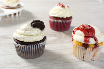 preparing cupcakes in the kitchen