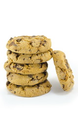 Chocolate chip cookies isolated