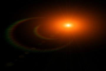 Vector star, sun with lens flare.