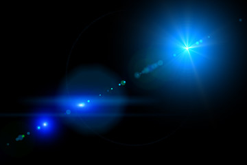 Vector star, sun with lens flare.