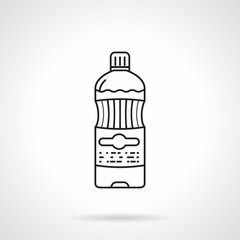 Water bottle black line vector icon