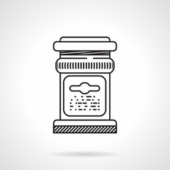 Glass jar black line vector icon