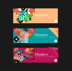 Set of banners with stickers, labels and elements for sale