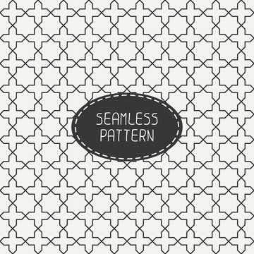 Geometric monochrome lattice seamless arabic pattern. Islamic