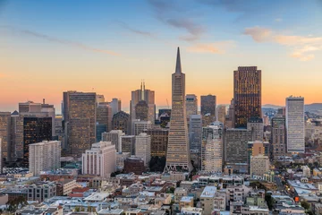 Fotobehang Beautiful view of  business center in downtown San Francisco © f11photo