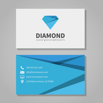 Diamond corporation business card template