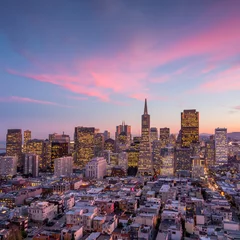 Rolgordijnen downtown San Francisco at sunset. © f11photo