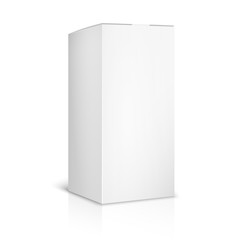 Naklejka premium Blank paper or cardboard box template on white background