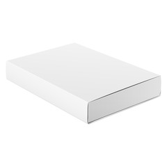 Slim White Package Product Cardboard Box.