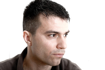 Obraz premium Portrait of handsome pensive guy