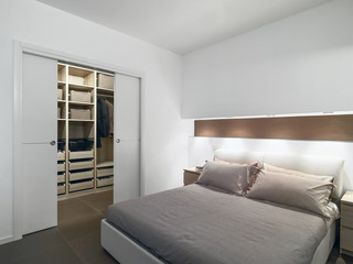 modern bedroom overlooking on the wardrobe