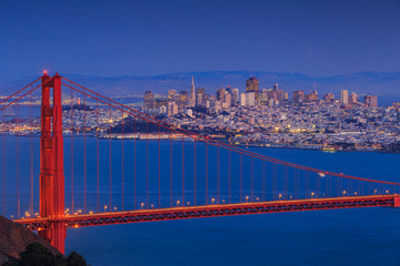 Golden Gate Bridge and downtown San Francisco