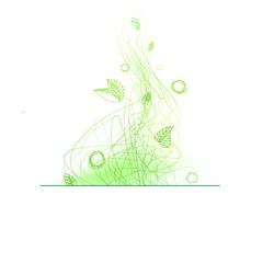 Summer linear drawing decorative element