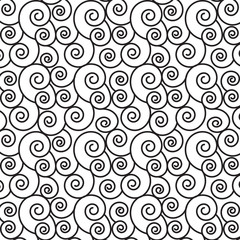 Monochrome spiral line vector pattern background