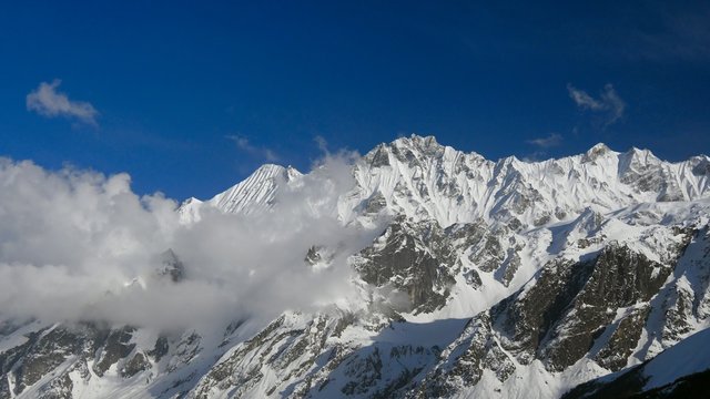 timelapse of snowy mountains. Nepal, Himalayas