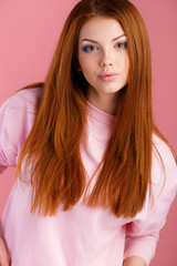 Studio portrait of a beautiful woman.