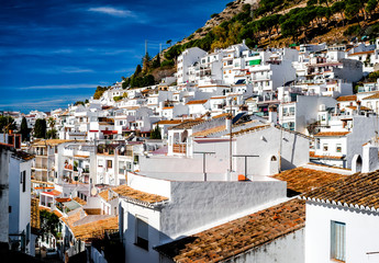 Mijas rooftops. Andalusian white village. Spain - obrazy, fototapety, plakaty