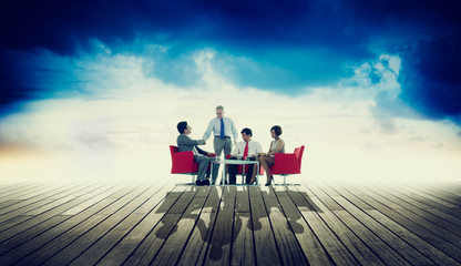 Fototapeta premium Business Team Discussion Meeting Outdoors Concept