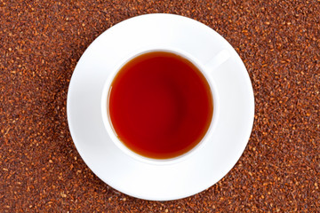 South Africa traditional beverage tea rooibos in white cup