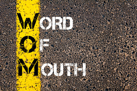 Acronym WOM as Word Of Mouth