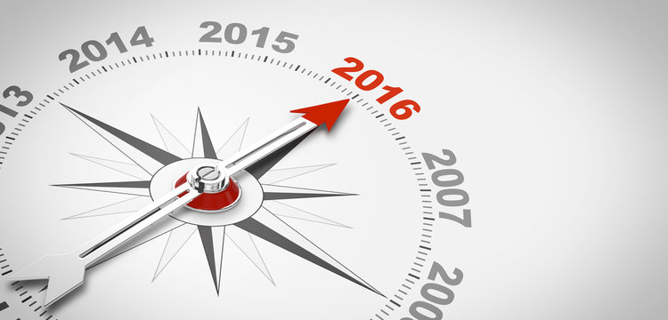 Kompassnadel zeigt auf 2016