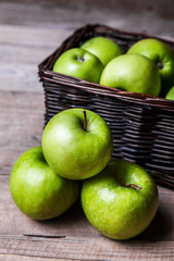 Bowl of green apples. fruits