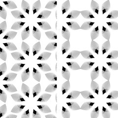Abstract geometric monochrome flower pattern background
