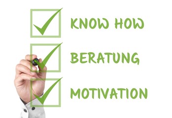 Fototapeta premium Know How, Beratung, Motivation - all inklusive