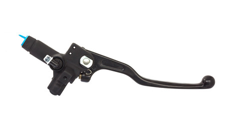 A black motorcycle lever isolated on white