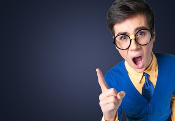 Nerd. Nerd Young Man Isolated on White