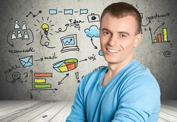 Men. Portrait of a smiling mid adult man