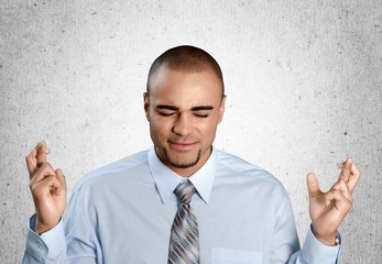 Hands. Businessman Pushing Upwards