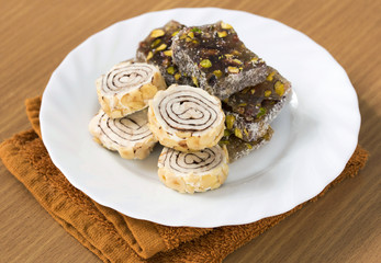 Turkish delight sweet taste delicious on plate