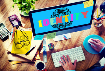 Finger print Identity Branding Protection Safety Concept