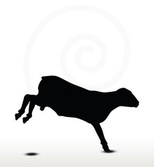 sheep silhouette with jumping pose