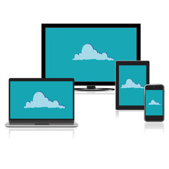 Cloud, Computing, concept, background, Vector, illustration