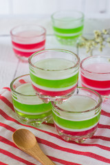 Thai style dessert-Coconut and juice jelly