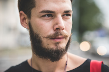 young handsome bearded hipster man